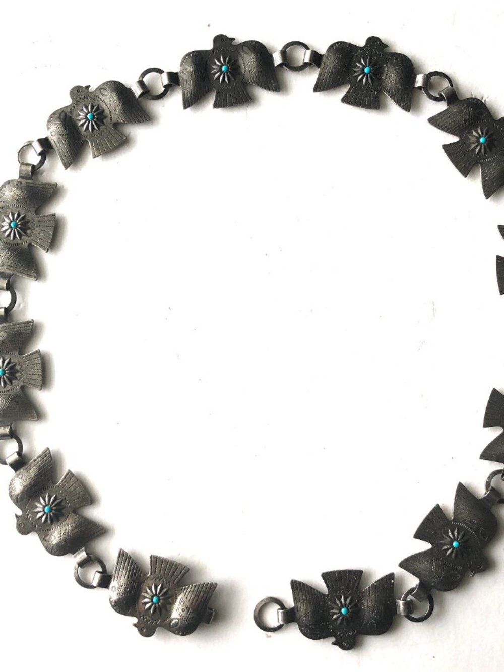 Fiesta Thunderbird Turquoise Belt Necklace 30.5 in